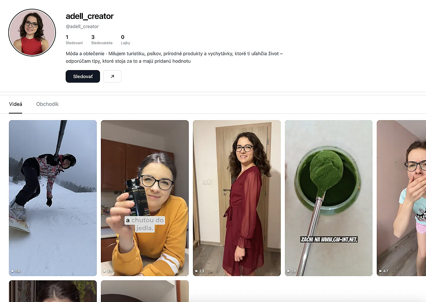 Profil tvorcu v AffilKite — výpis videí